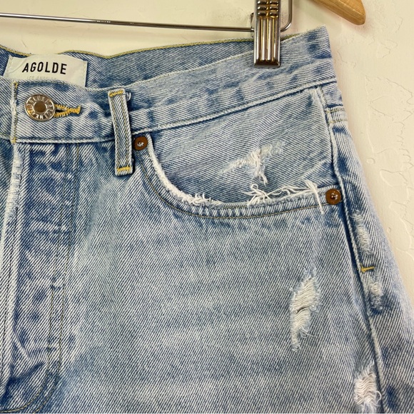 Agolde Parker Vintage Cut Off Rigid Cotton Denim Shorts Style A026-811, Size 26 - Picture 8 of 16